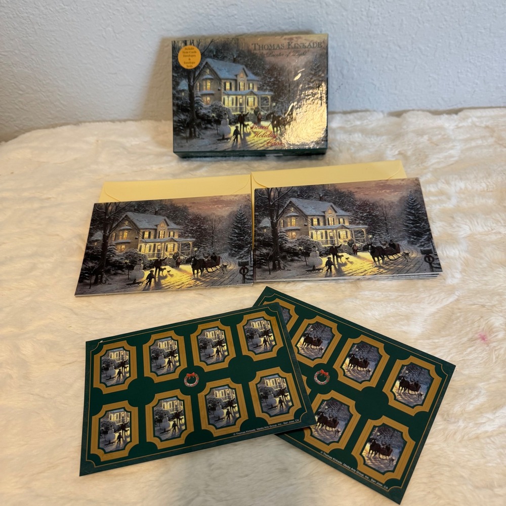 Thomas Kinkade Home For The Holidays Boxed Christmas Cards 14 Count Seals TKXB02